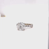 4.01ct Natural Round Cut Diamond in 14K White Gold Si3 Clarity Pave Diamond Ring