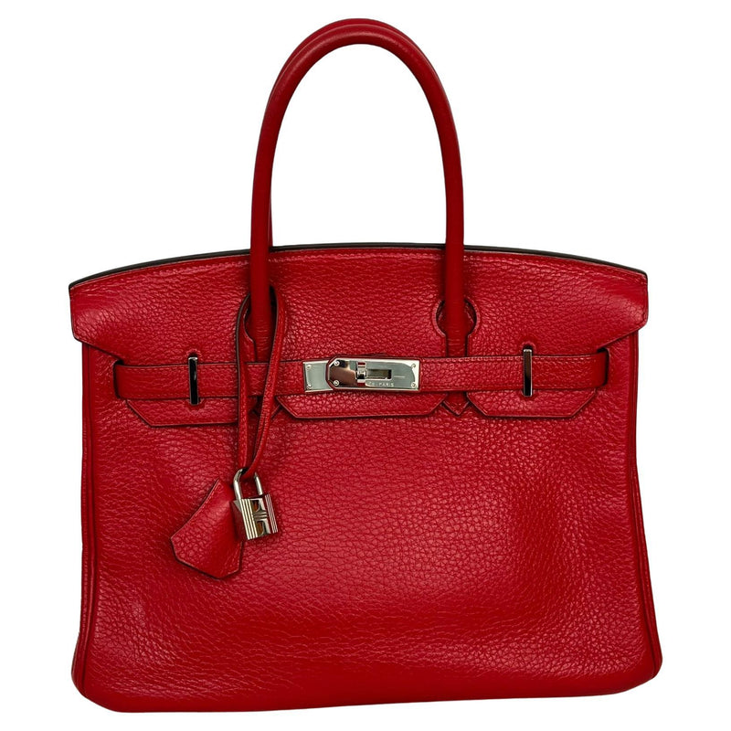 Hermes Birkin 30cm Red Togo Leather Tote Handbag