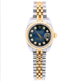 Rolex Lady-Datejust 26 179173 Blue Diamond Fluted 18K Yellow Gold Jubilee Watch