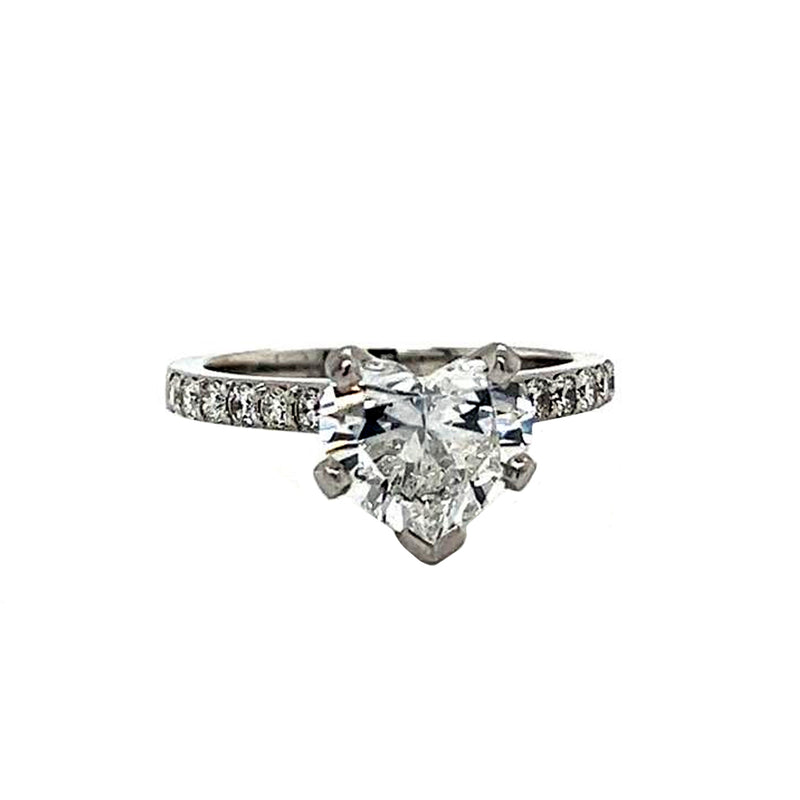GIA Certified 2.60 Carat Heart Shape Brilliant Cut VVS1 Platinum Diamond Ring