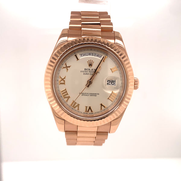 Rolex Day-Date 41mm President Pink Dial Rose Gold 218235