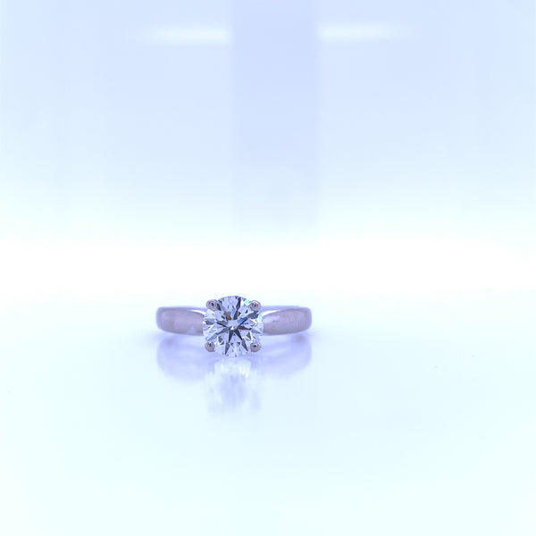 Round Diamond 1.10 Carat Solitaire Rind Set In 18k White Gold