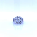 GIA Certified 2.37 Carat Round Brilliant Cut Halo Engagement Diamond