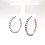 Diamond Inside Out Hoops Earrings 18K White Gold
