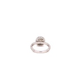 1.04 Carat Round Diamond Ring H SI3 with Double Halo 14K White Gold