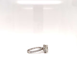 1.77 Carat Round Diamond Ring H SI3 with Halo 18K White Gold