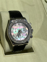 Rolex Daytona Cosmograph 40mm White Gold MOP Diamond Bezel Watch 116589RBR