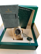 Rolex Cosmograph Daytona 40mm Black Dial 18K Yellow Gold Mens Watch 116528H