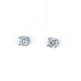 1.41CTW Natural Round Diamond Stud Earrings 4 prongs Basket Platinum Setting