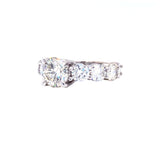 1.58CT Round Diamond with 8 Side Diamonds Engagement Ring 4.1ct Eternity Band