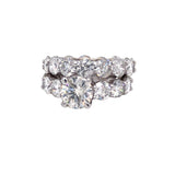 1.58CT Round Diamond with 8 Side Diamonds Engagement Ring 4.1ct Eternity Band