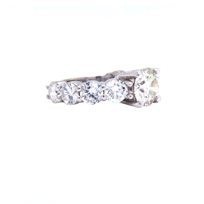 1.58CT Round Diamond with 8 Side Diamonds Engagement Ring 4.1ct Eternity Band