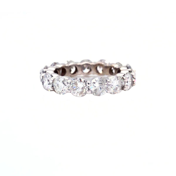 4.15ct Diamond Eternity Round Solitaire Wedding Ring 14K White Gold Si2 Clarity