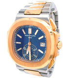 Patek Philippe Nautilus Rose Gold Stainless Steel Blue Dial Mens Watch 5980/1AR