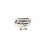 2.03 Carat Princess Cut Solitaire Diamond Engagement Ring 4 Prong 14k White Gold