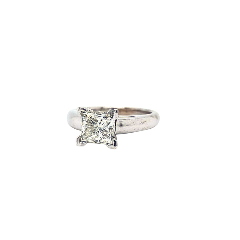 2.03 Carat Princess Cut Solitaire Diamond Engagement Ring 4 Prong 14k White Gold