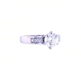 GIA Certified 1.20 Carat Round Cut Diamond Si2/VS1 F Color 14K White Gold Ring