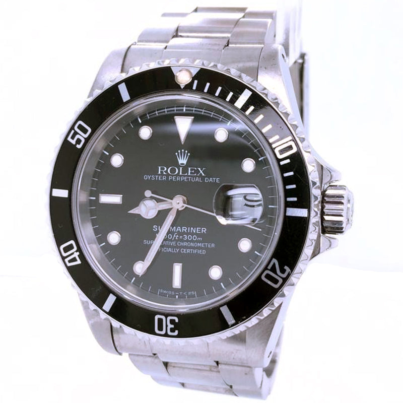 Rolex Submariner Date 40mm Black Dial Stainless Steel Oyster Watch 16610