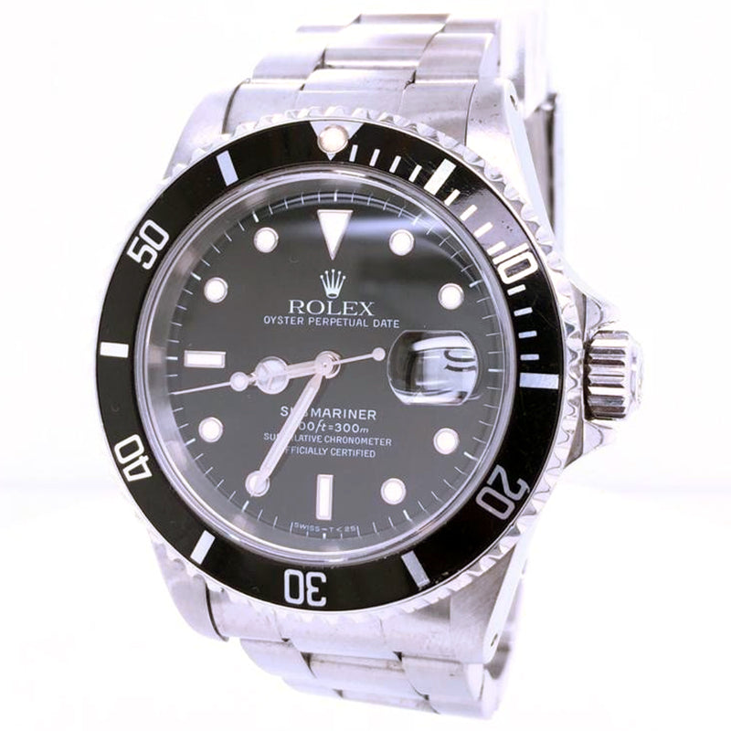 Rolex Submariner Date 40mm Black Dial Stainless Steel Oyster Watch 16610