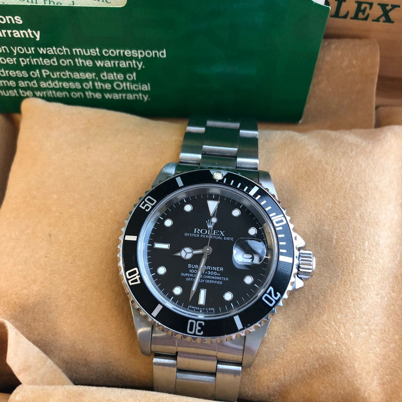 Rolex Submariner Date 40mm Black Dial Stainless Steel Oyster Watch 16610