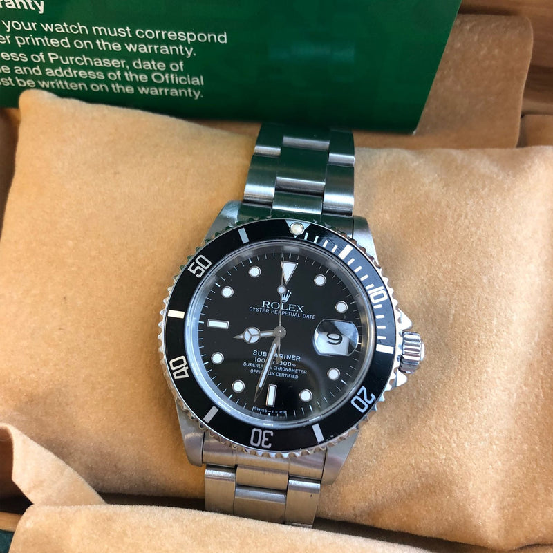 Rolex Submariner Date 40mm Black Dial Stainless Steel Oyster Watch 16610