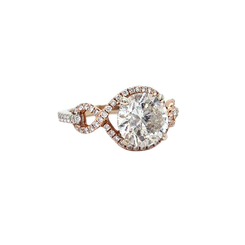 2.02 Ct Round Cut H/I1 Diamond Solitaire Engagement Ring 18K White Gold