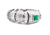 Diamond and 12ct Colombian Emeralds French Platinum Deco Bracelet Rubell Frers