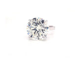 GIA 10.05 Carat White Round Stone Brilliant Diamond Ring Si2 Clarity J Color