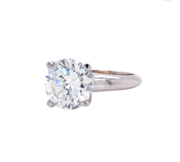 2.24 Carat 18K White Gold Brillant Round Cut Diamond Solitaire Ring Si2 5.3 Gram