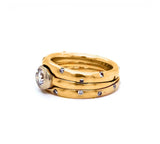 Trinity 18 Karat Yellow Gold 0.80 Carat Center Stone Diamond Band Ring G/H VS1