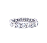 1.93 Carat Round Cut Diamond Eternity Band Prong Platinum Ring 4.5 Grams