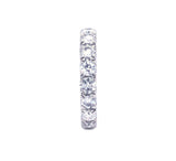 1.93 Carat Round Cut Diamond Eternity Band Prong Platinum Ring 4.5 Grams