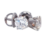 1.35ct 4-Prong Basket Diamond Stud Earrings 14 Karat White Gold 'H-I, SI2-SI3'