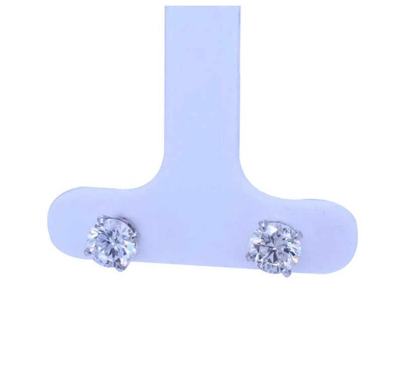 1.35ct 4-Prong Basket Diamond Stud Earrings 14 Karat White Gold 'H-I, SI2-SI3'