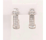 14K White Gold Round Princess Cut Natural 2.3ct Diamonds Earrings VS1 Clarity