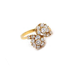 Diamond Cluster Engagement Ring in 18K Yellow Gold with 1 Carat
