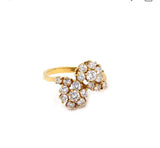 Diamond Cluster Engagement Ring in 18K Yellow Gold with 1 Carat