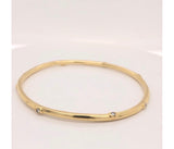 Women's Yellow Gold 18K Natural 0.05ct Diamonds on Bracelet Bangle