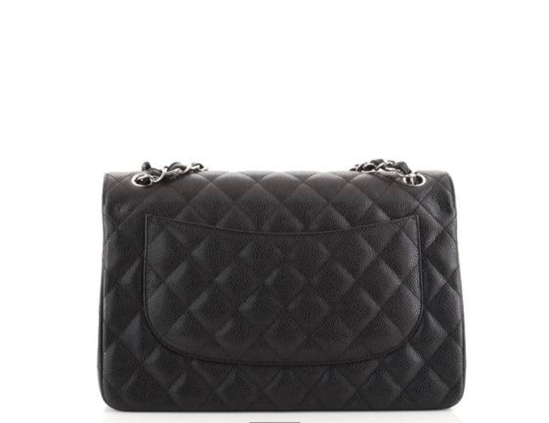 Chanel Classic Double Flap Bag Quilted Caviar Jumbo